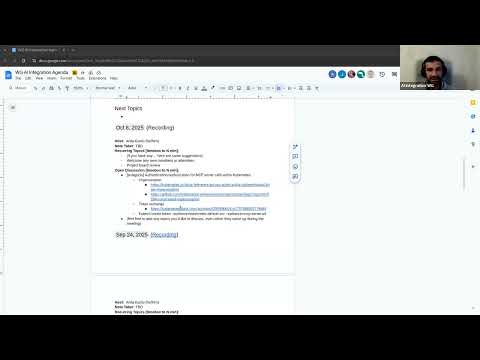 WG AI Integration Meeting for 2025-10-08