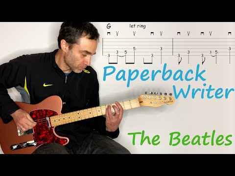 Paperback Writer - The Beatles - guitar lesson / tutorial / cover with tablature