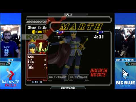 NGPU 23 SSBM - Kalvar (Default Marth) vs. Yasu (Black Marth) - Melee WSF