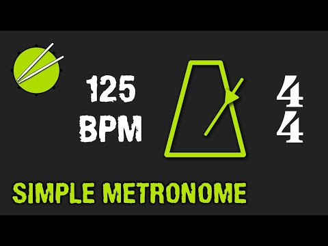 125BPM (4/4) Visual Metronome / Click Track - Beginner Drums
