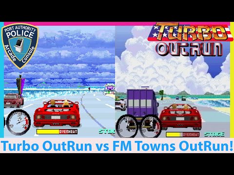 Turbo OutRun Arcade Vs the RARE FM Towns Marty Version