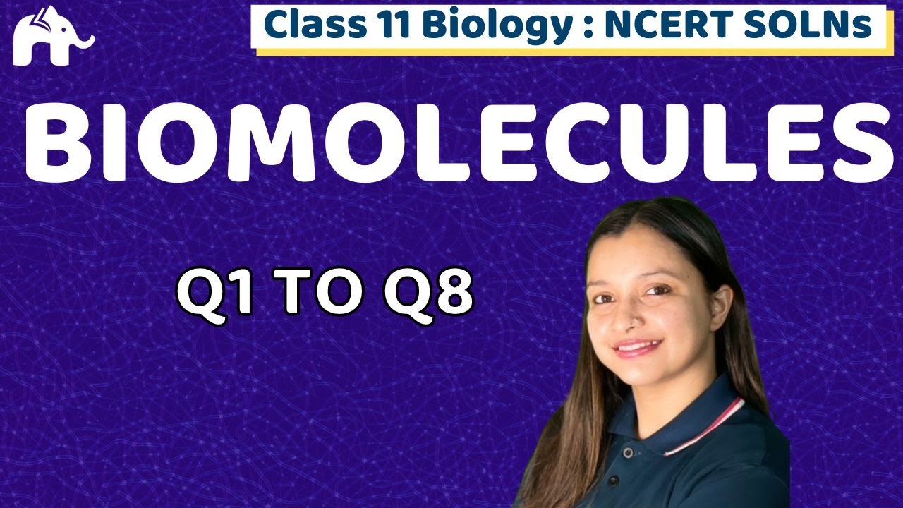 Biomolecules Class 11 Biology | Chapter 9 NCERT Solutions Questions 1-8 CBSE NEET MCQs