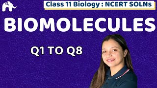 Biomolecules Class 11 Biology | Chapter 9 NCERT Solutions Questions 1-8 CBSE NEET MCQs
