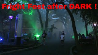 Six Flags over Texas Fright Fest at night