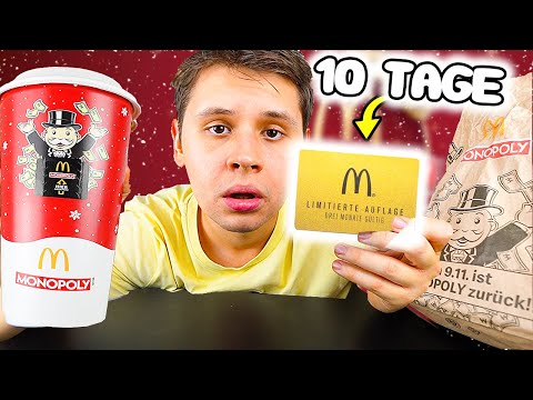 Video Thumbnail: 10 Tage MCDONALDS MONOPOLY GEGESSEN & das habe ich GEWONNEN🍔🎁