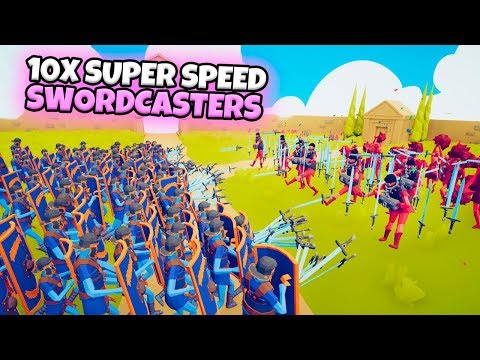 10x SUPER SPEED SWORDCASTERS VS EVERY FACTION | TABS GAMEPLAY