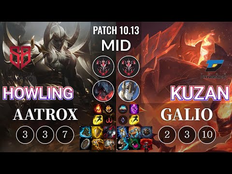 SB Howling Aatrox vs DYN Kuzan Galio Mid - KR Patch 10.13