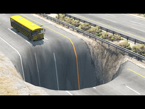 Cars vs Giant Pit #2 – BeamNG.Drive