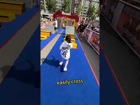 The girl won first place in parkour #games#funny