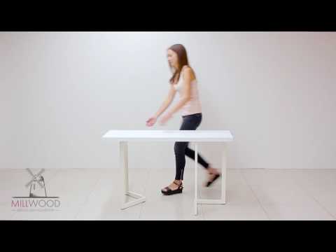 Миниатюра изображения товара Обеденный стол Millwood Арлен 3 147x38-76x76 (бетон/металл черный)