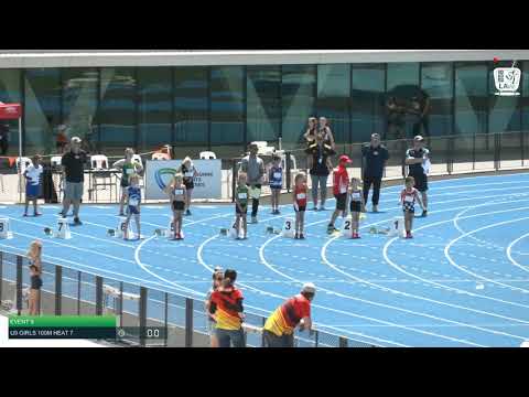 U9 Girls 100m Heat 7: 2021 State Combined Events Championships // LAVicTV