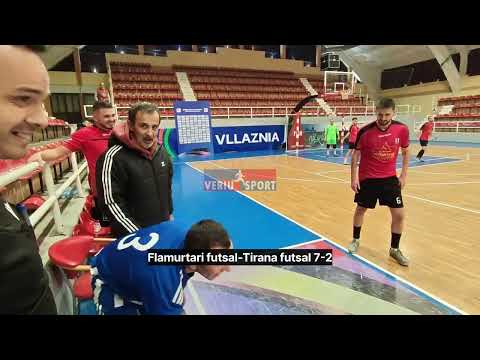 Pamje nga ndeshja gjysmëfinale e Kupës së Shqipërisë në futsal. Flamurtari eleminon Tiranën, 7-2.