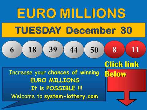 Results Euromillions Tuesday December 30 winning numbers