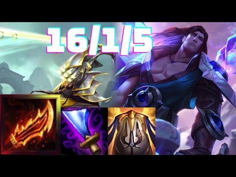 Yi/Taric Funnel Gameplay + VC - 16/1/5 - Turbo Smurfing
