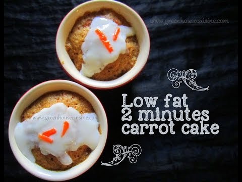 2 minutes carrot cake-eggless,low fat with vanilla yogurt icing