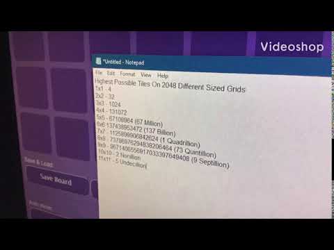 Highest Possible Tiles On 2048 Grids 1x1 - 11x11!