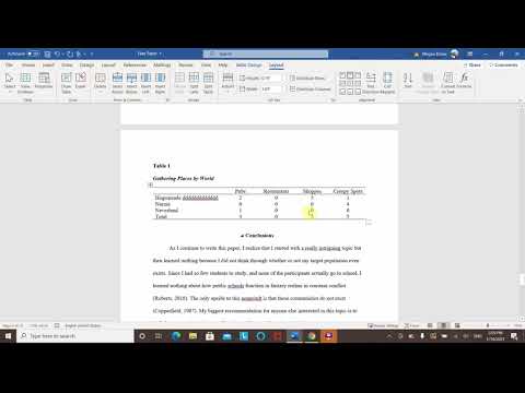 APA 7 in Microsoft Word: Formatting Tables