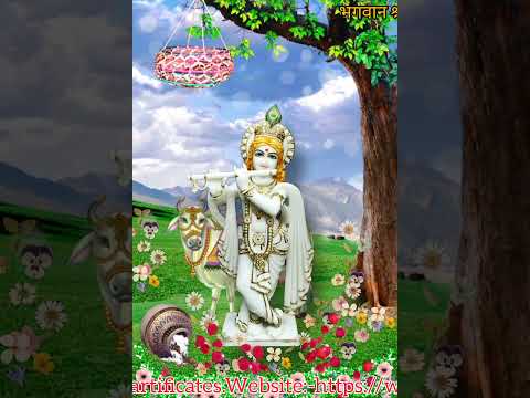 Marble shri krishna statue with cow