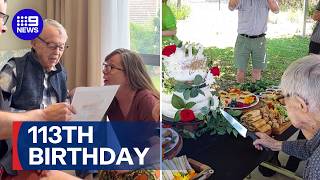 Australia's oldest person shares his secret to a long life | 9 News Australia