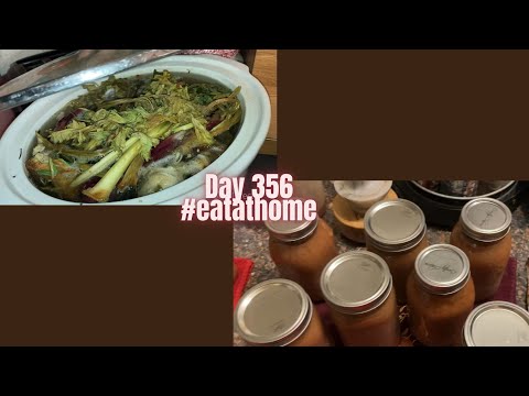 Canning applesauce & 🎃 I starting 🦃 bone broth Day 356 #eatathome #thm
