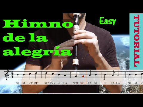 Himno de la alegría - Tutorial flauta con partitura | Karaoke instrumental