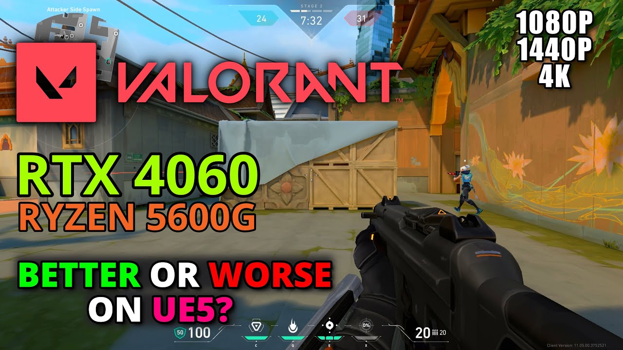 Valorant UE5 on RTX 4060 + Ryzen 5600G - 1080p/1440p/4K