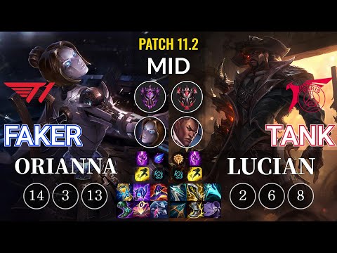 T1 Faker Orianna vs TLN Tank Lucian Mid - KR Patch 11.2