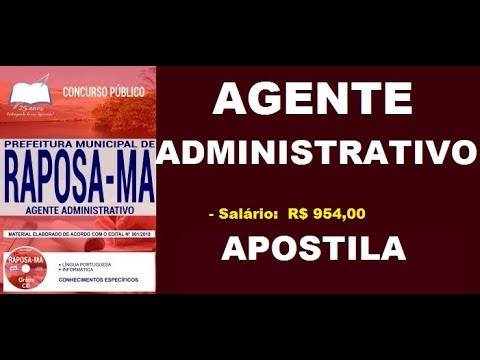 Apostila Concurso Prefeitura de Raposa MA 2018 Cargo de Agente Administrativo