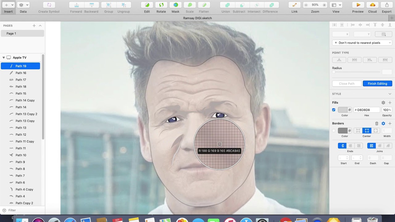 Gordon Ramsay Flat Illustration on Sketch tool | Vector | Graphic | Digital Art