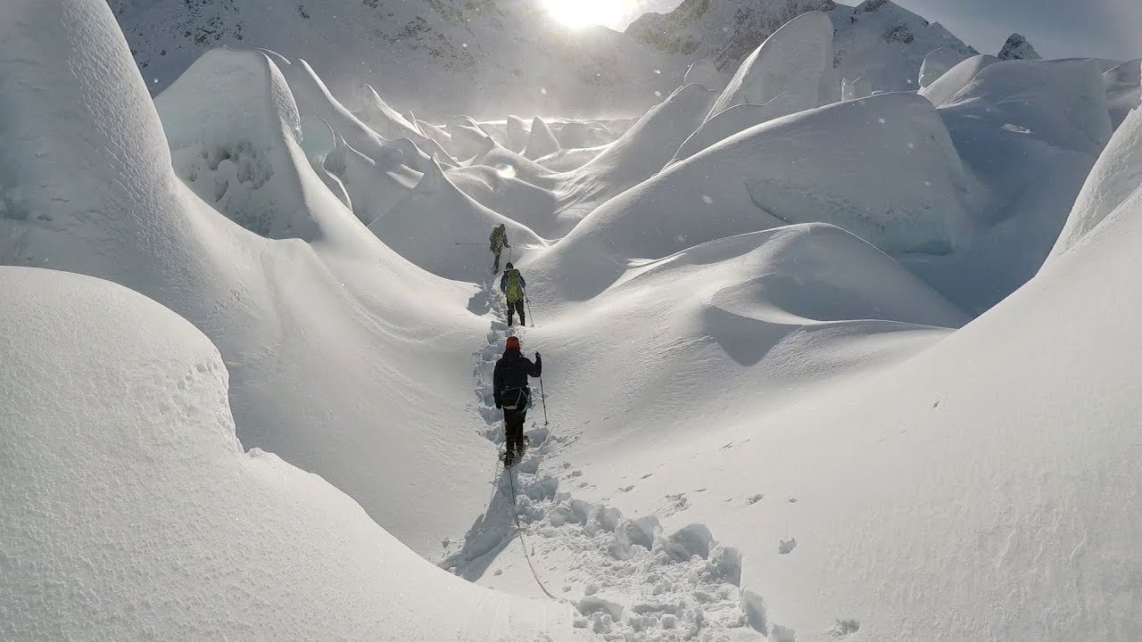 Trek snowy trails at Mount Cook National Park.