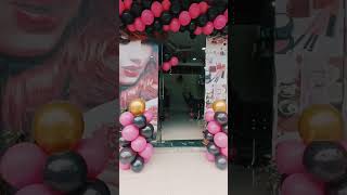 Salon Decoration 💗🖤 #salon #parlour #glammakeup #makeup