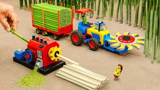 DIY Mini Tractor Bamboo Peeling Machine 🍇 Collapsed Grape Farm Rescue | HP Mini