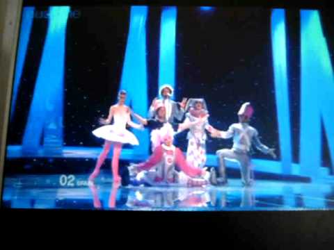 Stage invasion during Spain's performance - Eurovision Song Contest Final 2010 - BBC One