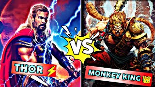Thor VS Monkey King Epic Showdown | Thor VS Sun WuKong Power Comparison Who Will Win | In Hindi