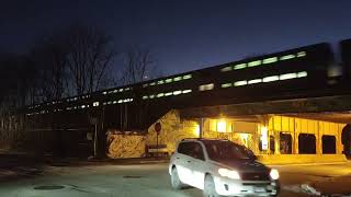Sunset on the UP North Line: Northbound Metra train at Bryn Mawr & Ravenswood in Chicago 02112023