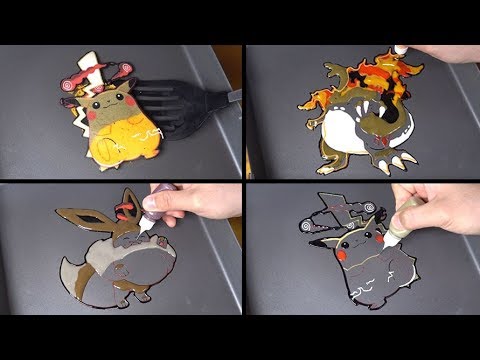 GIGANTA MAX POKÉMON Pancake Art - Charizard, Eevee, Pikachu