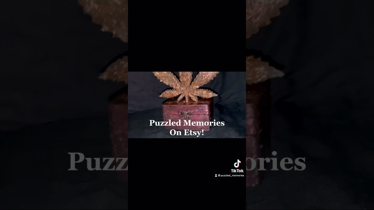 Stash Box | Marijuana Leaf Box | Lights Up! Puzzled Memories on Etsy