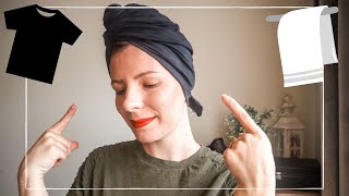 How to Plop Curly and Wavy Hair // T-shirt, different towels and different sized towels