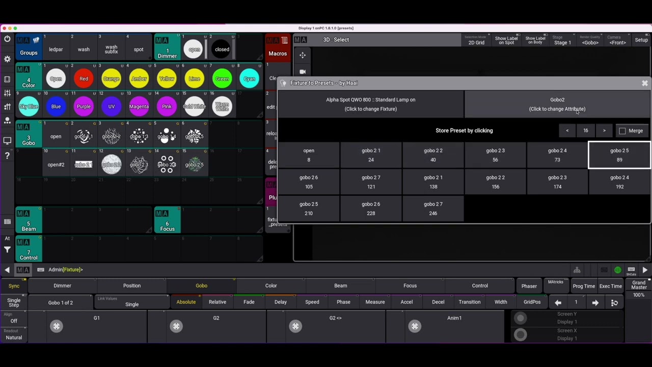 GrandMA3 LUA plugin - creating presets based on fixture files