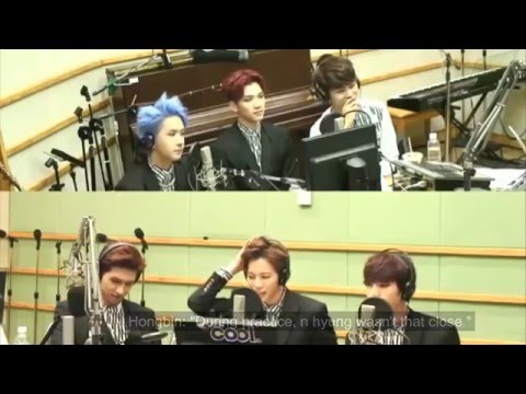 [ENG SUB] 140529 Sukira -  Hongbin asked about the neck grab part in Eternity Choreography