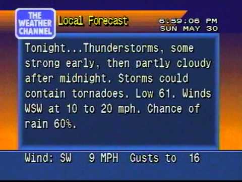 WeatherStar 4000 5/30/2004 St. Louis/Alton Thunderstorm with missing data + LDL over TWC