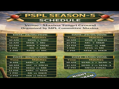 PSPL SEASON - 5 // DAY - 1 //  VANUE -  MASINA TUNGRI GROUND