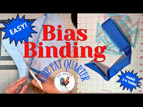 Continuous Bias Binding From a Fat Quarter\Only 2 Seams\Makes 3 1/2 Yards\Step-by-Step Tutorial