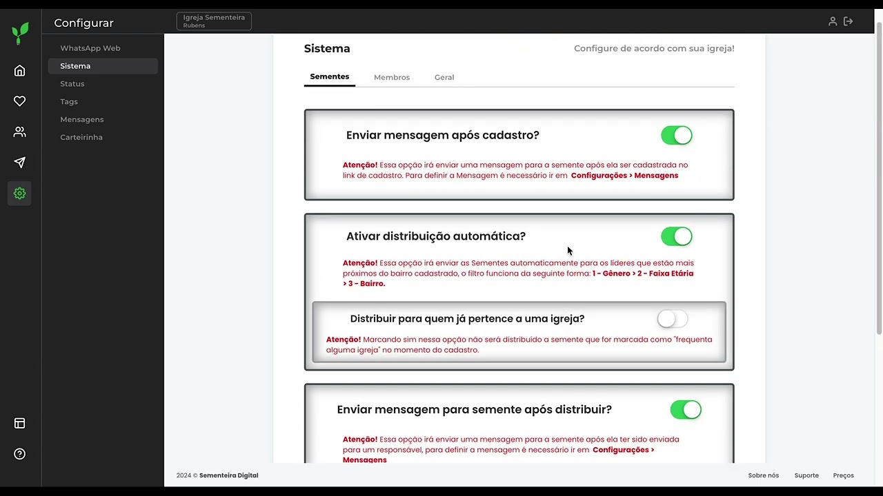3 Configurar o Sementeira Digital