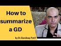 How to summarize the Group Discussion  | GD tips -Part 12 | by Dr. Sandeep Patil.