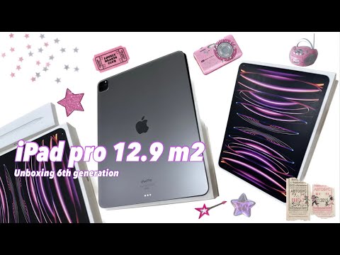 iPad pro 12.9 m2 unboxing + Apple Pencil 🍎💜