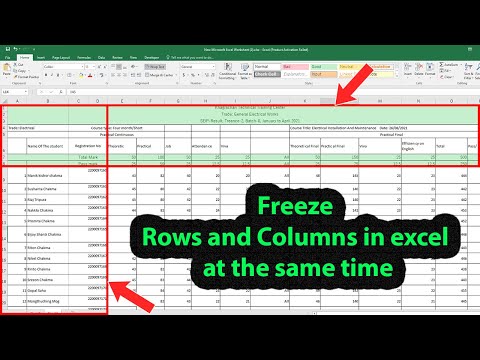 How to freeze rows and columns in excel