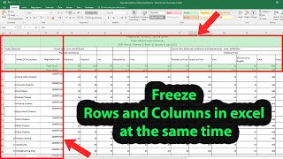 How to freeze rows and columns in excel