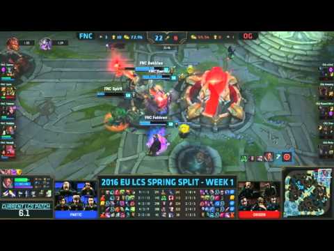 FNC VS OG Last Moment of Game EU LCS Spring 2016