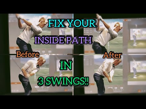 BEST GOLF swing DRILL! Fix your INSIDE path in 3 SWINGS! Trackman data. Trackman Simulator.